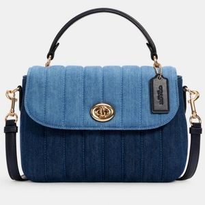 COACH Denim quilt Marlie Satchel